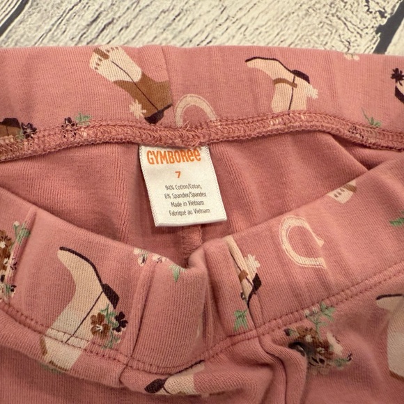 Gymboree Pink Pajama Set with Ruffled Top and Floral Bottoms/girls size 7 - Picture 11 of 12